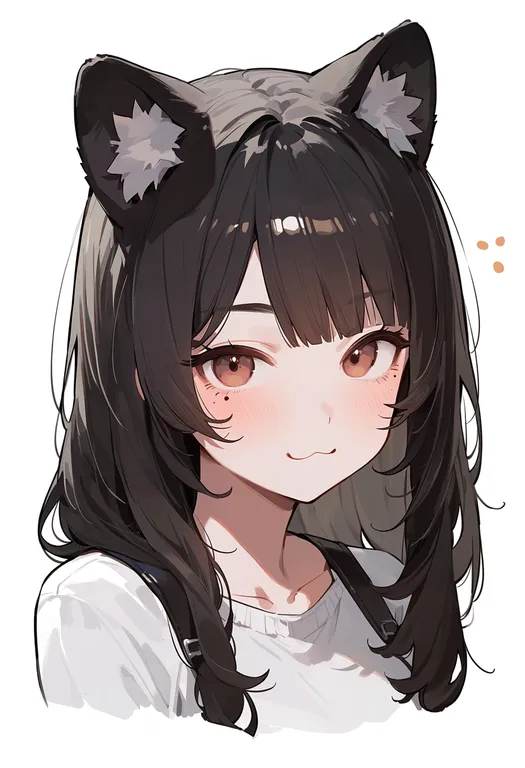 masterpiece, best quality, score_7, safe, :3, 1girl, solo, portrait, simple background — by k3scat, made with ComfyUI