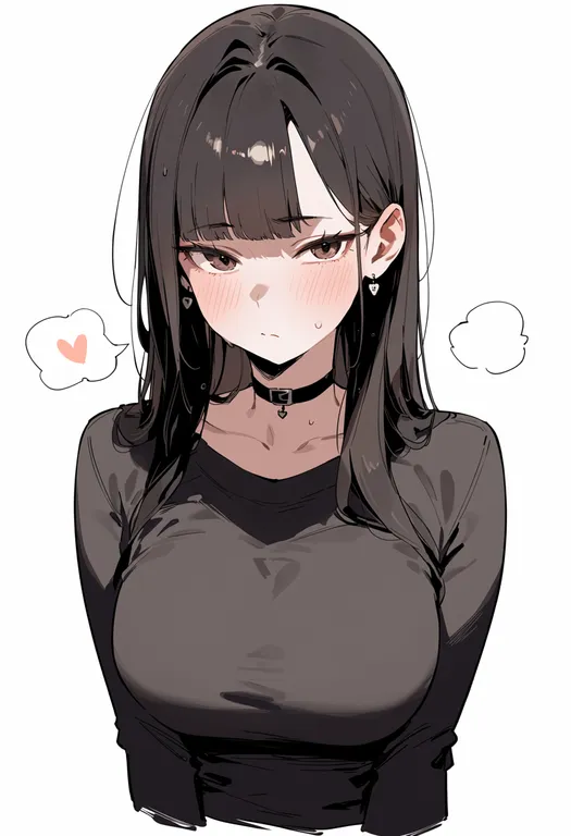masterpiece, best quality, score_7, safe, nabe, 1girl, solo, upper body, simple background — by k3scat, made with ComfyUI