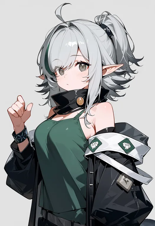 masterpiece, best quality, score_7, safe, tomimi (arknights), arknights, solo, upper body, simple background — by k3scat, made with ComfyUI