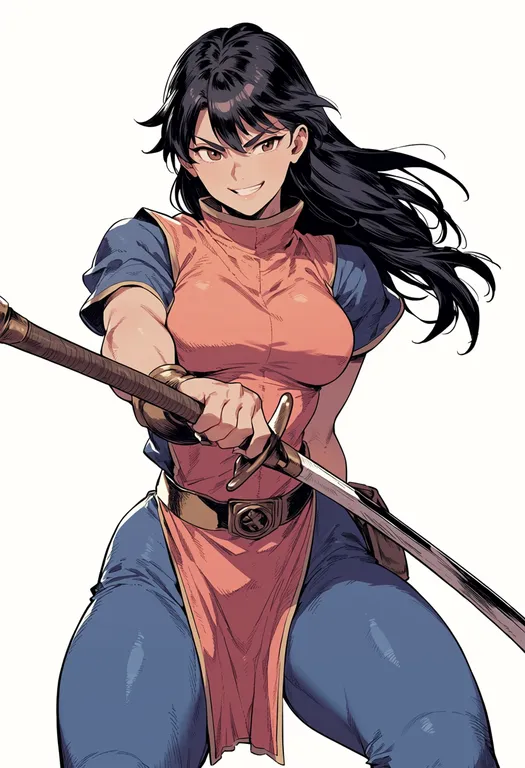masterpiece, best quality, score_7, safe, dragon quest dai no daibouken, solo, simple background — by k3scat, made with ComfyUI