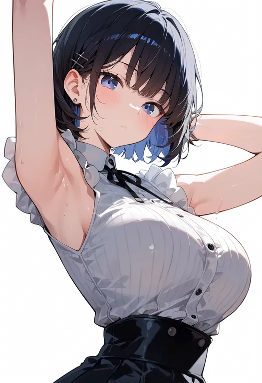 masterpiece, best quality, score_7, safe, en ciel rena, solo, upper body, simple background — by k3scat, made with ComfyUI