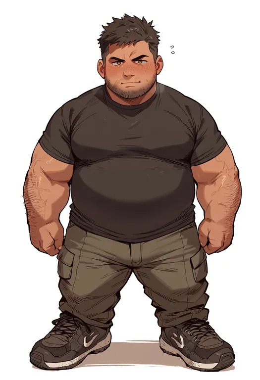 masterpiece, best quality, score_7, safe, fat man, 1boy — by k3scat, made with ComfyUI