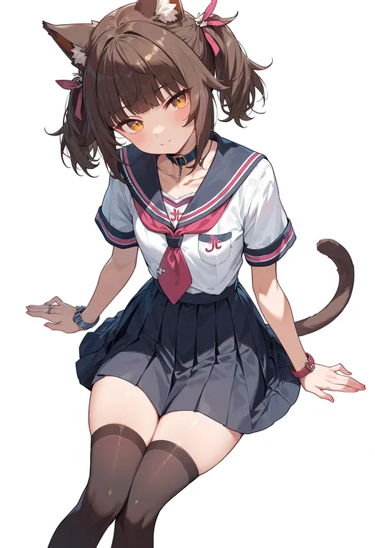 masterpiece, best quality, score_7, safe, nekopara, solo, simple background — by k3scat, made with ComfyUI