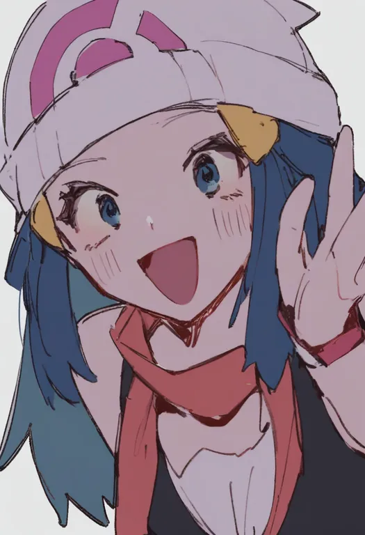 masterpiece, best quality, general, dawn (pokemon), pokemon, solo, upper body, simple background — by k3scat, made with ComfyUI
