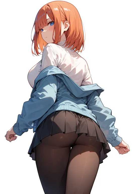 masterpiece, best quality, score_7, safe, go-toubun no hanayome, solo, simple background — by k3scat, made with ComfyUI