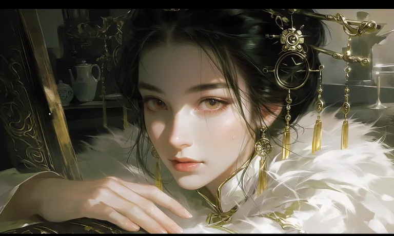1girl, small build, 18 years old, oval face, amber eyes, wet-look black hair, porcelain skin… — by amnesia破产, made with ComfyUI