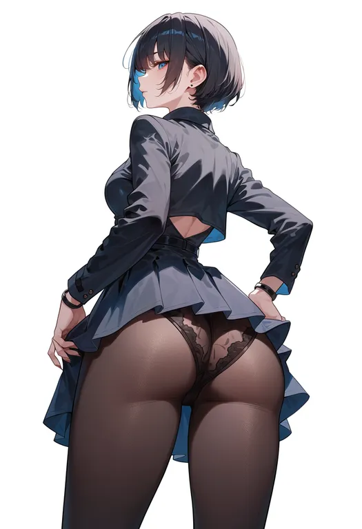 masterpiece, best quality, score_7, safe, idol wars, solo, simple background — by k3scat, made with ComfyUI
