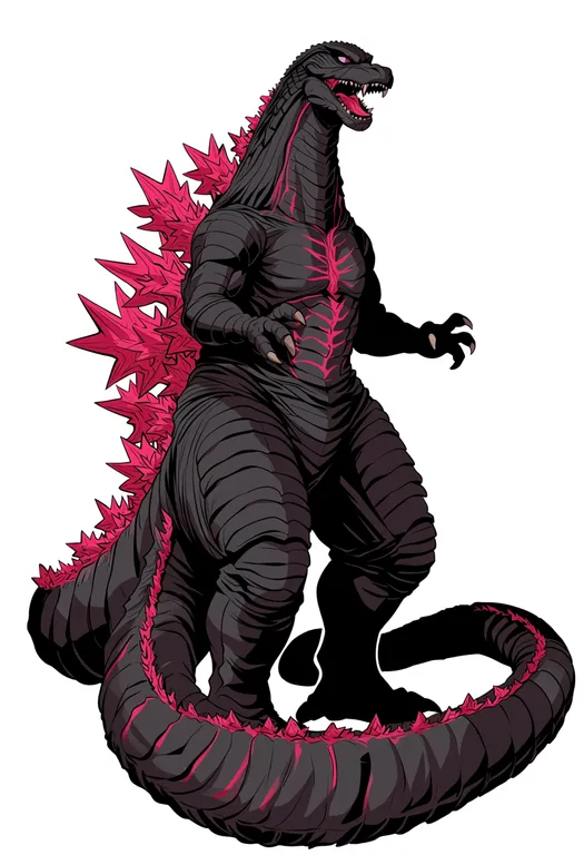 masterpiece, best quality, score_7, safe, shin godzilla, solo, simple background — by k3scat, made with ComfyUI