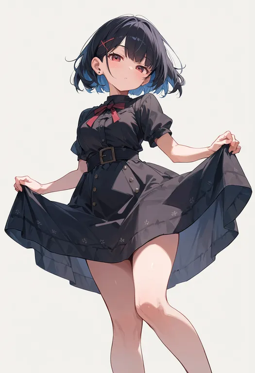 masterpiece, best quality, score_7, safe, kadokawa, solo, simple background — by k3scat, made with ComfyUI