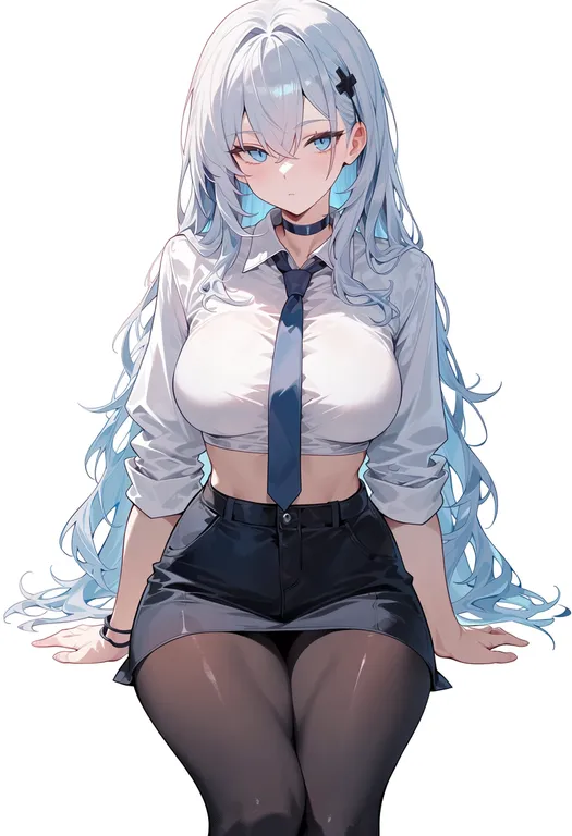 masterpiece, best quality, score_7, safe, girls' frontline neural cloud, solo, simple background — by k3scat, made with ComfyUI