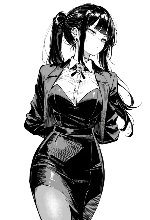 masterpiece, best quality, score_7, safe, ink, 1girl, solo, simple background — by k3scat, made with ComfyUI