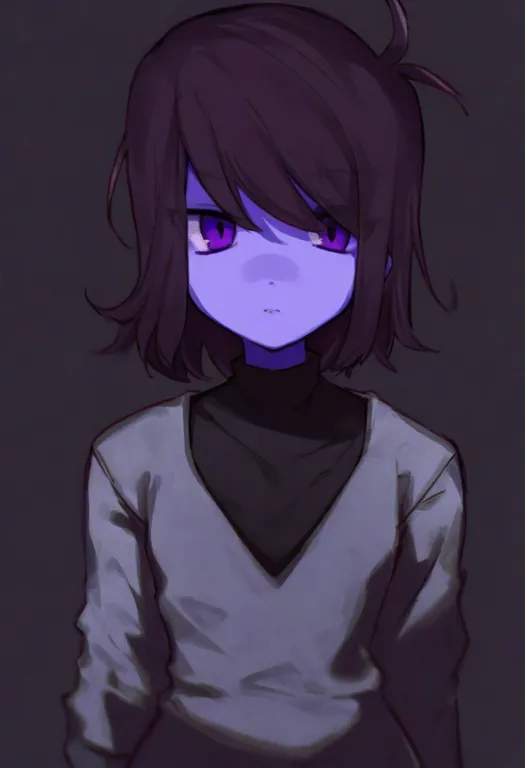 masterpiece, best quality, general, susie (dark world) (deltarune), deltarune, solo, upper body, simple background — by k3scat, made with ComfyUI