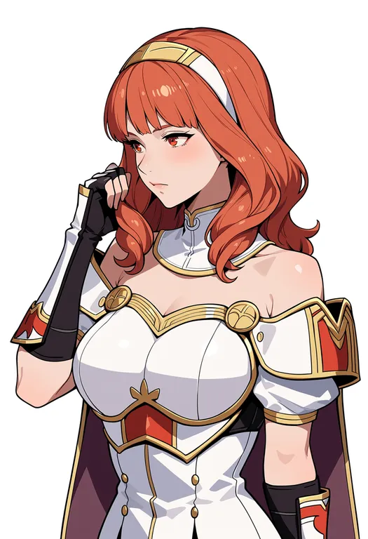 masterpiece, best quality, score_7, safe, celica (fire emblem), fire emblem, solo, upper body, simple background — by k3scat, made with ComfyUI