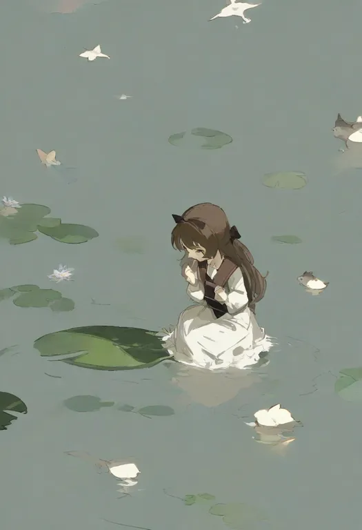 masterpiece, best quality, general, in water, 1girl, solo, simple background — by k3scat, made with ComfyUI