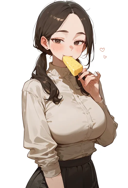 masterpiece, best quality, score_7, safe, pineapple slice, 1girl, solo, upper body, simple background — by k3scat, made with ComfyUI