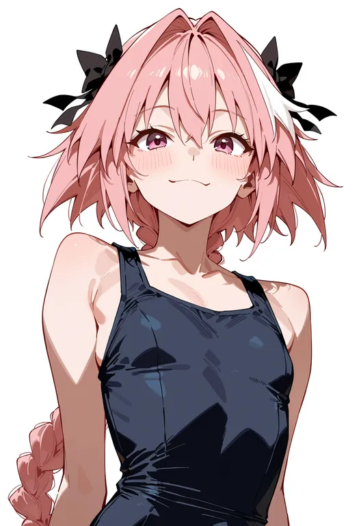masterpiece, best quality, score_7, safe, astolfo (saber) (fate), solo, upper body, simple background — by k3scat, made with ComfyUI