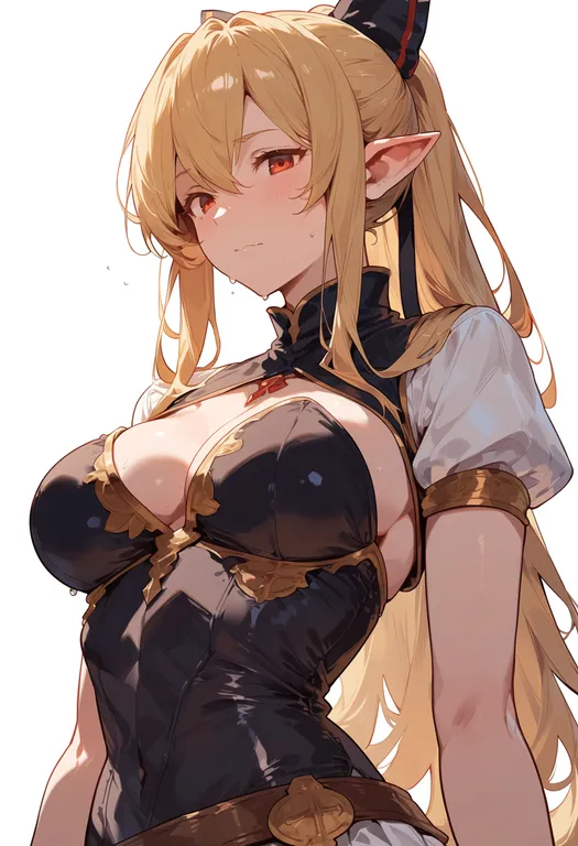 masterpiece, best quality, score_7, safe, vira (granblue fantasy), granblue fantasy, solo, upper body, simple background — by k3scat, made with ComfyUI