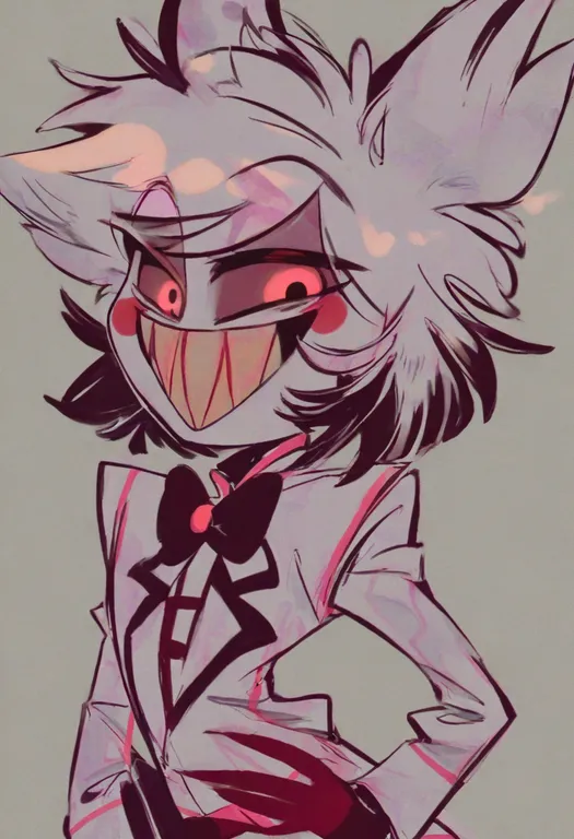 masterpiece, best quality, general, alastor (hazbin hotel), hazbin hotel, solo, upper body, simple background — by k3scat, made with ComfyUI
