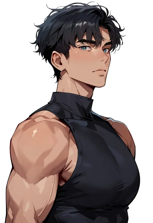 masterpiece, best quality, score_7, safe, clark kent, solo, upper body, simple background — by k3scat, made with ComfyUI