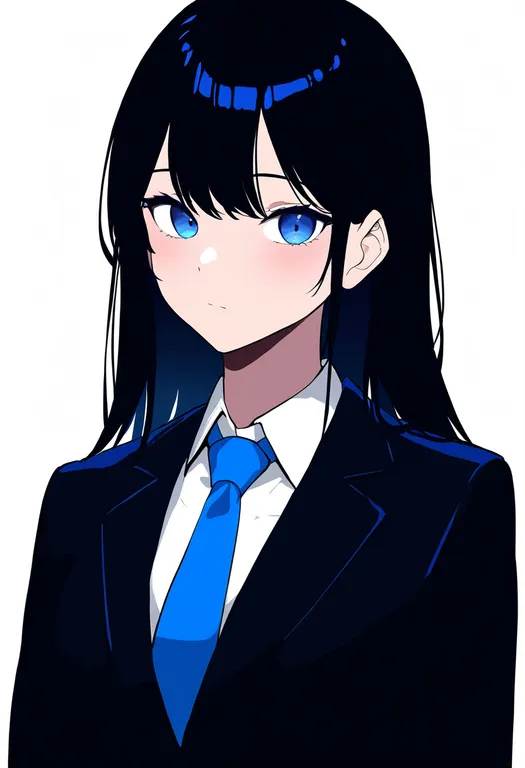 masterpiece, best quality, newest, absurdres, highres, safe, blue_necktie, 1girl, solo, upper_body, simple_background — by k3scat, made with ComfyUI