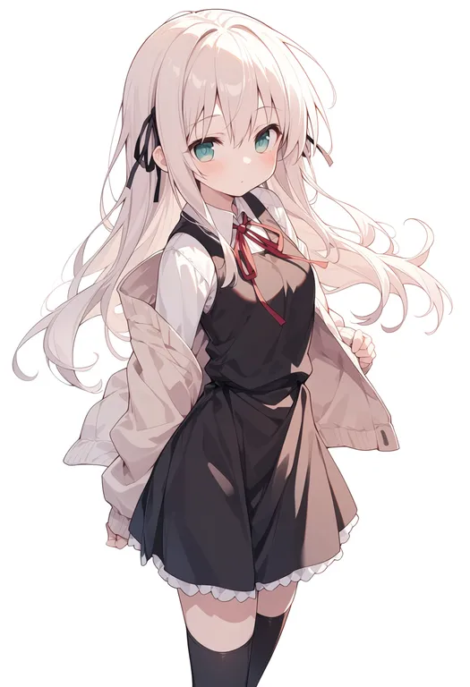 masterpiece, best quality, score_7, safe, sakura no uta, solo, simple background — by k3scat, made with ComfyUI