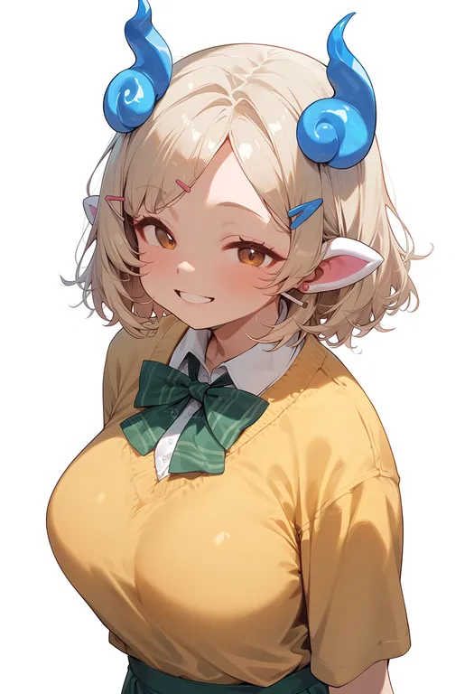 masterpiece, best quality, score_7, safe, komasan, solo, upper body, simple background — by k3scat, made with ComfyUI