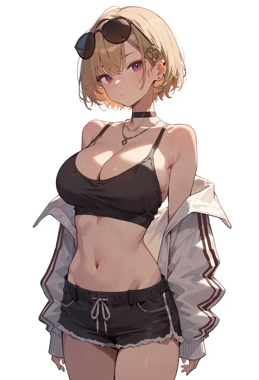 masterpiece, best quality, score_7, safe, nanashi inc., solo, simple background — by k3scat, made with ComfyUI