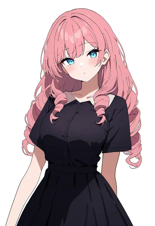 masterpiece, best quality, newest, absurdres, highres, safe, low_drills, 1girl, solo, simple_background — by k3scat, made with ComfyUI