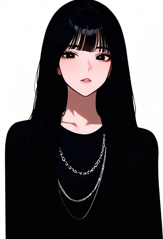 masterpiece, best quality, newest, absurdres, highres, safe, chain_necklace, 1girl, solo, upper_body, simple_background — by k3scat, made with ComfyUI