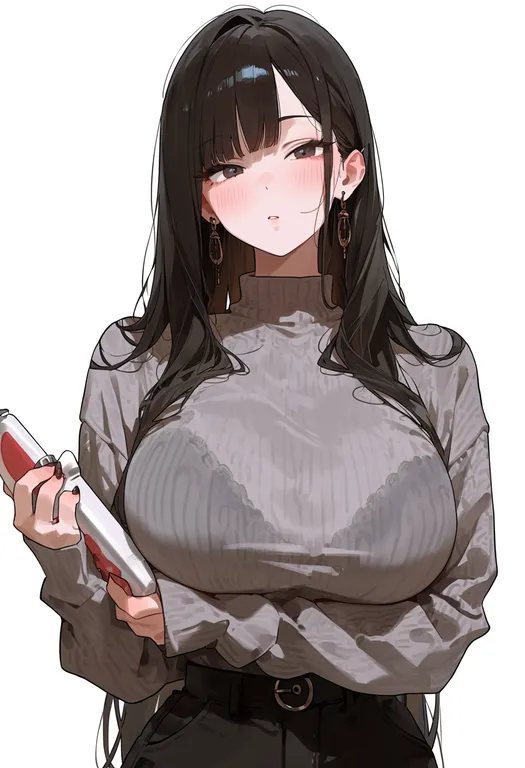 masterpiece, best quality, score_7, safe, milk churn, 1girl, solo, upper body, simple background — by k3scat, made with ComfyUI