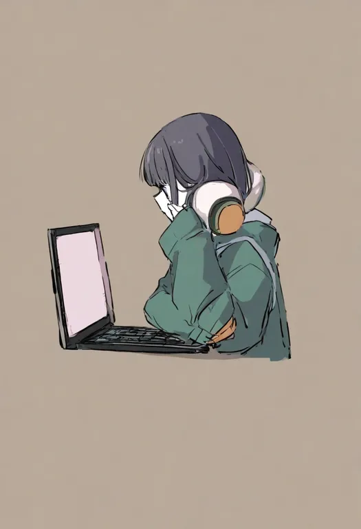 masterpiece, best quality, general, laptop, 1girl, solo, simple background — by k3scat, made with ComfyUI