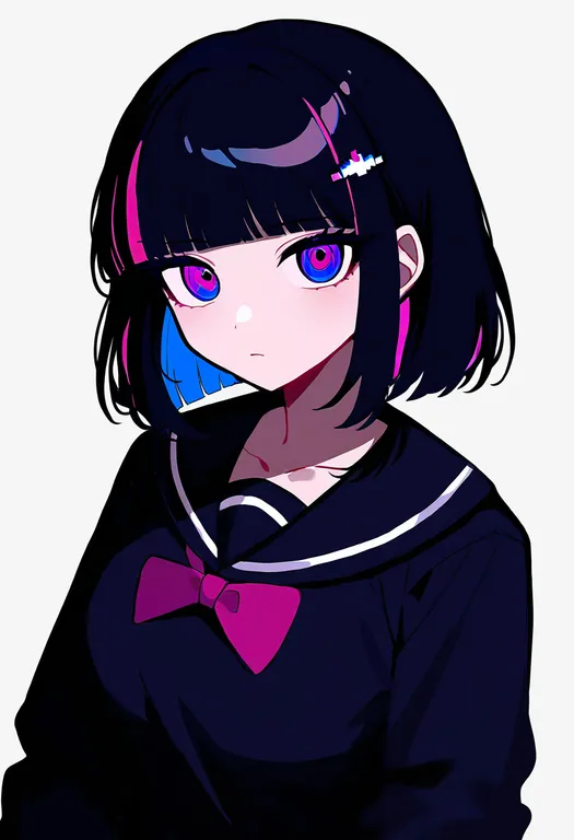 masterpiece, best quality, newest, absurdres, highres, safe, danganronpa_2:_goodbye_despair, solo, simple_background — by k3scat, made with ComfyUI