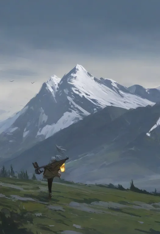 masterpiece, best quality, general, mountain, 1girl, solo — by k3scat, made with ComfyUI