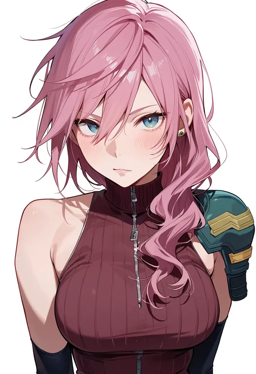 masterpiece, best quality, score_7, safe, lightning farron, solo, upper body, simple background — by k3scat, made with ComfyUI