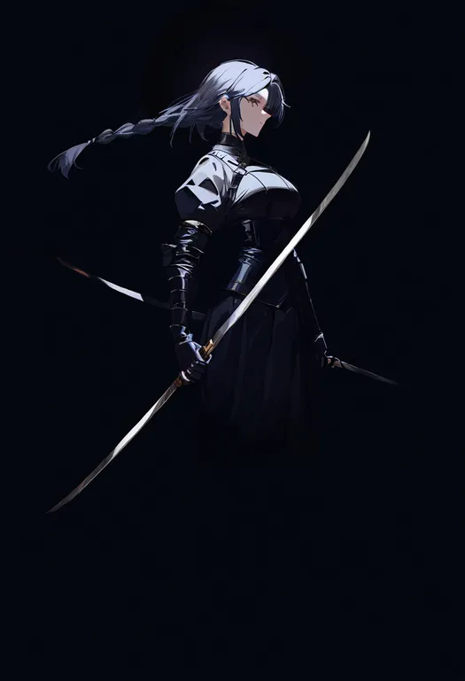 masterpiece, best quality, newest, absurdres, highres, safe, blade, 1girl, solo, simple_background — by k3scat, made with ComfyUI