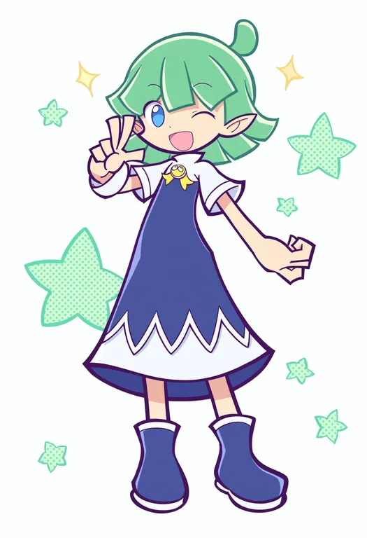 masterpiece, best quality, score_7, safe, puyopuyo 20th anniversary, solo, simple background — by k3scat, made with ComfyUI