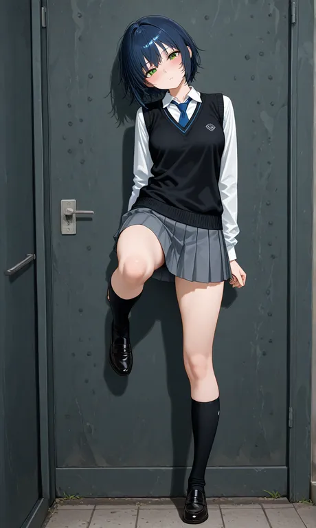 masterpiece, best quality, amazing_quality, newest, highres, absurdres, 1girl, solo, short hair, dark blue hair… — by Nick man, made with ComfyUI