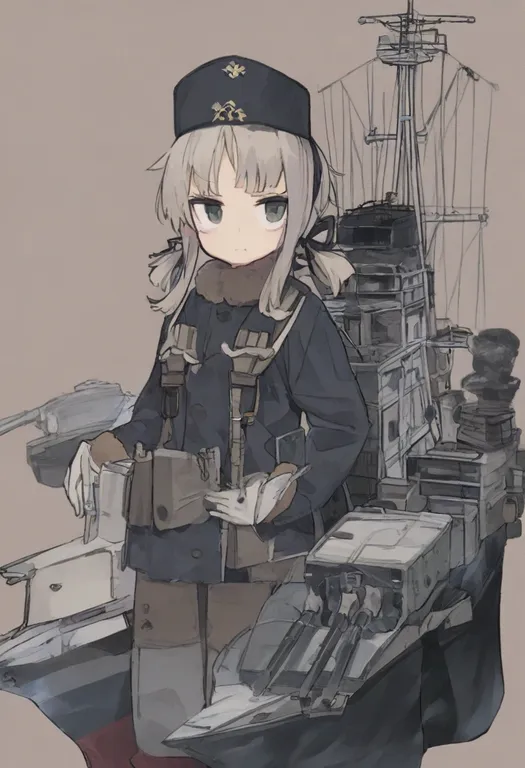 masterpiece, best quality, general, machinery, 1girl, solo, simple background — by k3scat, made with ComfyUI