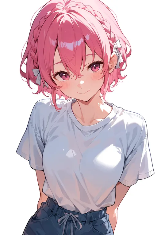 masterpiece, best quality, score_7, safe, reona west, solo, upper body, simple background — by k3scat, made with ComfyUI
