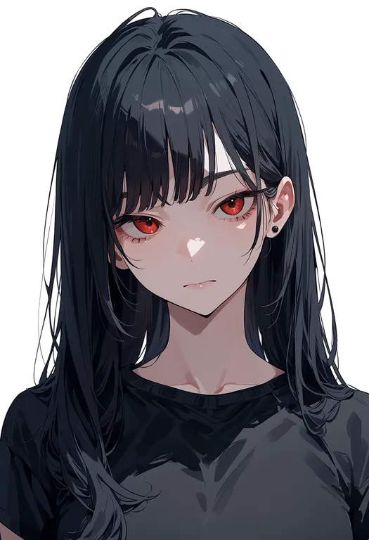 masterpiece, best quality, score_7, safe, one-eyed, 1girl, solo, portrait, simple background — by k3scat, made with ComfyUI
