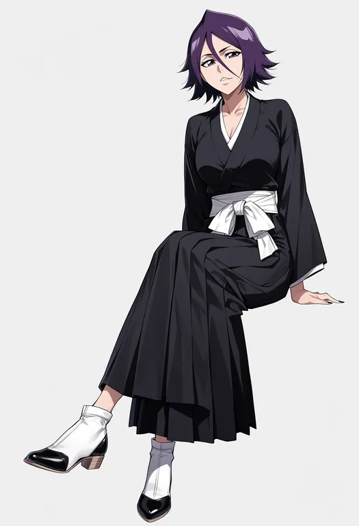 masterpiece, best quality, score_7, safe, bleach, solo, simple background — by k3scat, made with ComfyUI