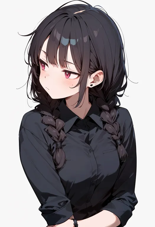 masterpiece, best quality, score_7, safe, lily black, solo, upper body, simple background — by k3scat, made with ComfyUI