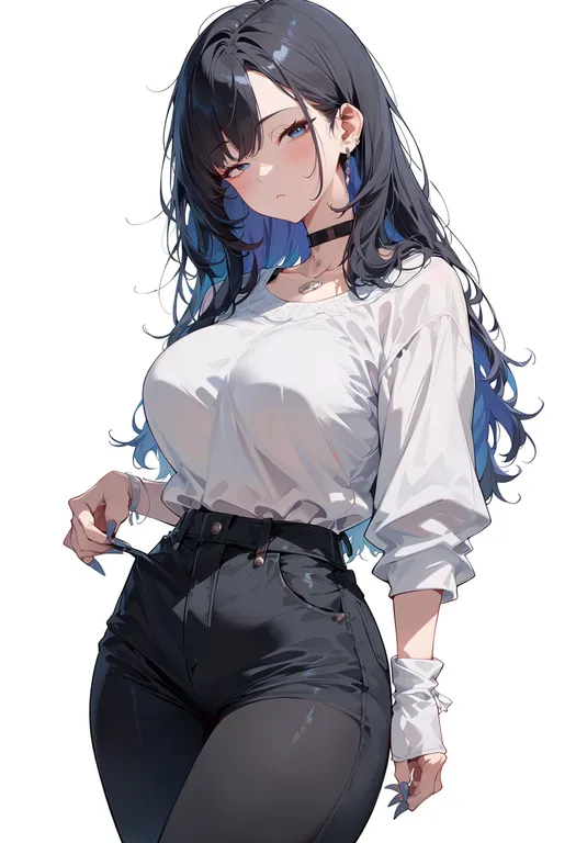 masterpiece, best quality, score_7, safe, salon pixiv, solo, simple background — by k3scat, made with ComfyUI