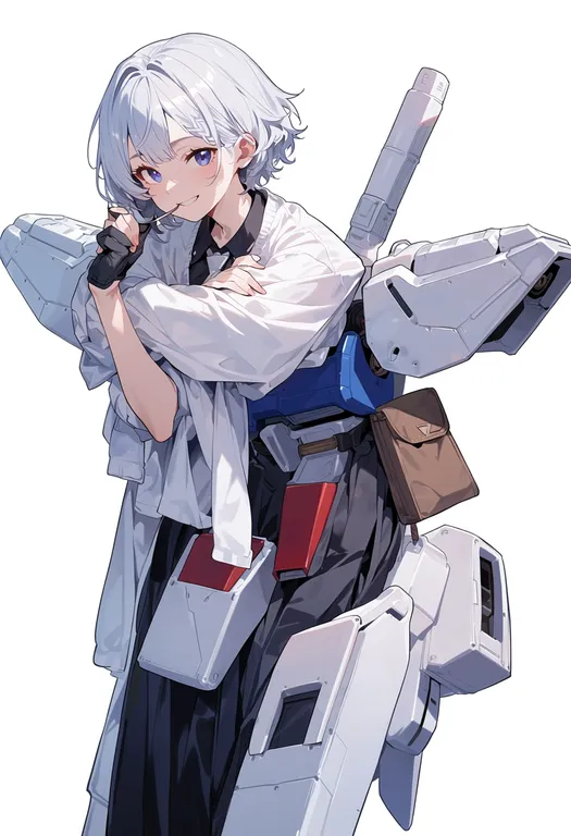 masterpiece, best quality, score_7, safe, after war gundam x, solo, simple background — by k3scat, made with ComfyUI