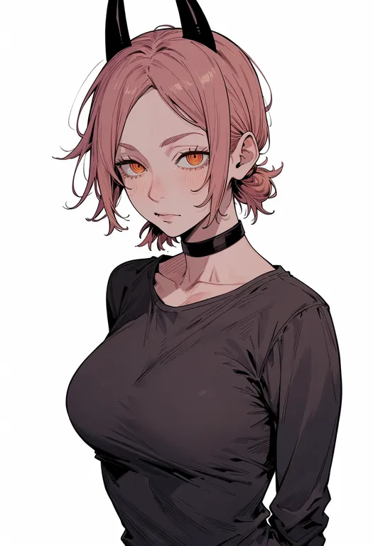 masterpiece, best quality, score_7, safe, chainsaw man (character), solo, upper body, simple background — by k3scat, made with ComfyUI