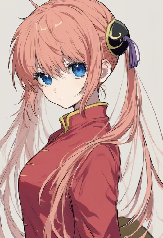 masterpiece, best quality, general, kagura (gintama), gintama, solo, upper body, simple background — by k3scat, made with ComfyUI