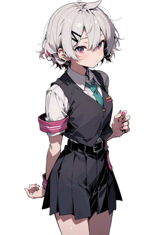 masterpiece, best quality, score_7, safe, koi wa sensou (vocaloid), solo, simple background — by k3scat, made with ComfyUI