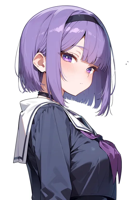 masterpiece, best quality, score_7, safe, hikami sumire, solo, upper body, simple background — by k3scat, made with ComfyUI