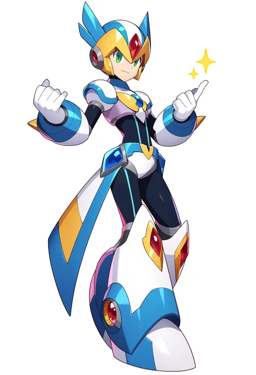 masterpiece, best quality, score_7, safe, mega man x dive, solo, simple background — by k3scat, made with ComfyUI