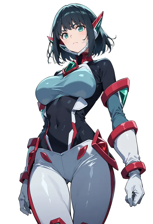 masterpiece, best quality, score_7, safe, yuuki bakuhatsu bang bravern, solo, simple background — by k3scat, made with ComfyUI